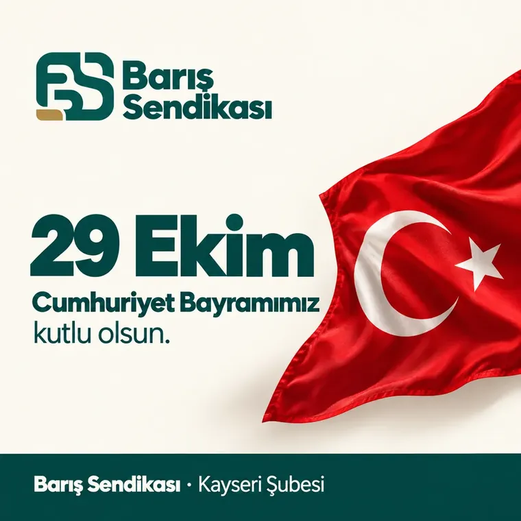 Kayseri şubesinin Keripi ile hazırlanan 29 Ekim paylaşımı